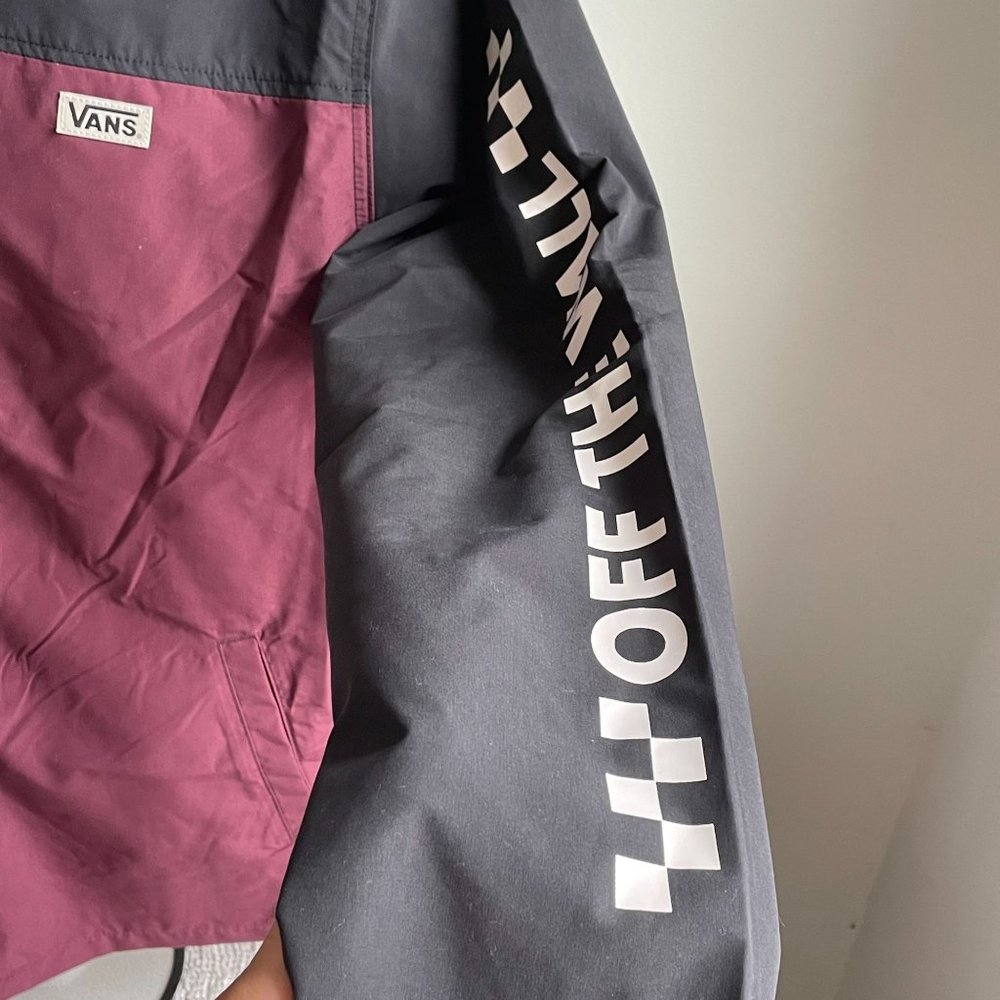 VANS SKATEBOARDING OFF THE STACK HOODED RAIN JACKET BUTTON UP MEN'S SIZE MEDIUM - Picture 7 of 9